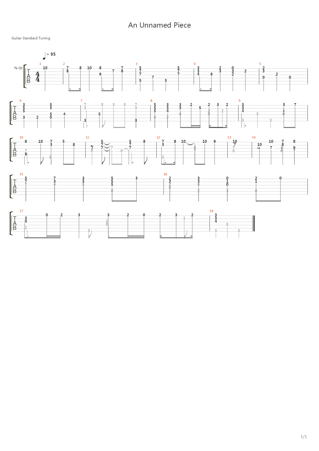 An Unnamed Piece吉他谱