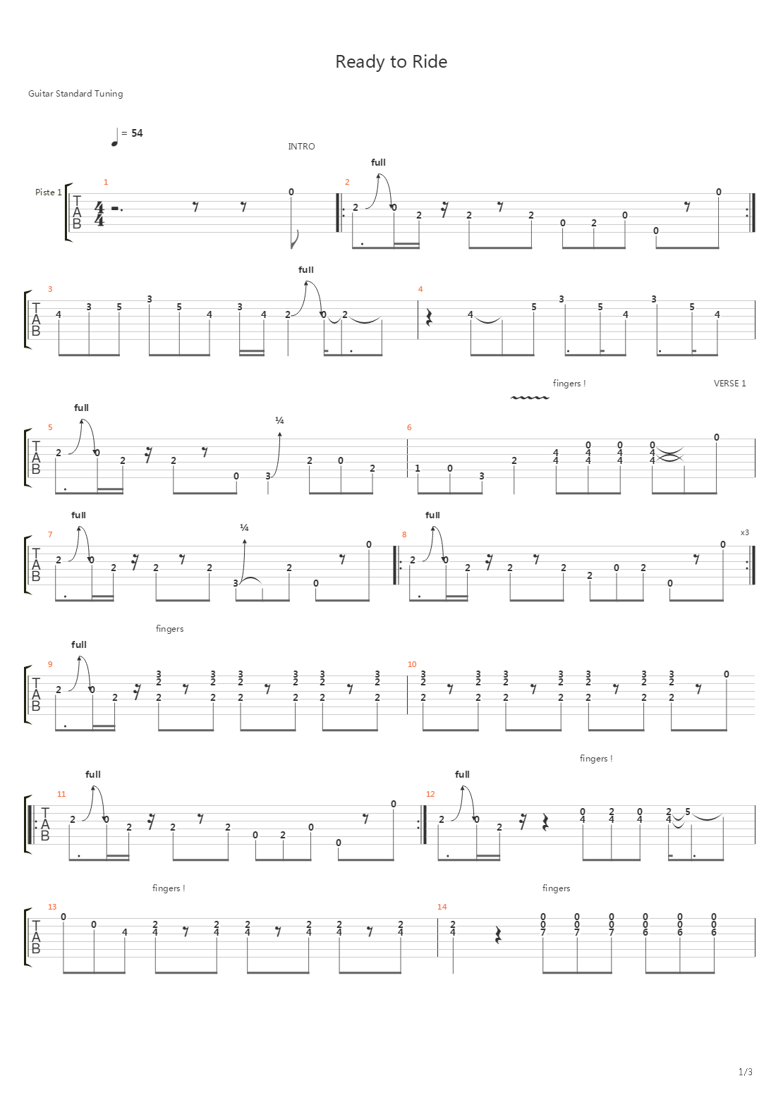Ready To Ride吉他谱