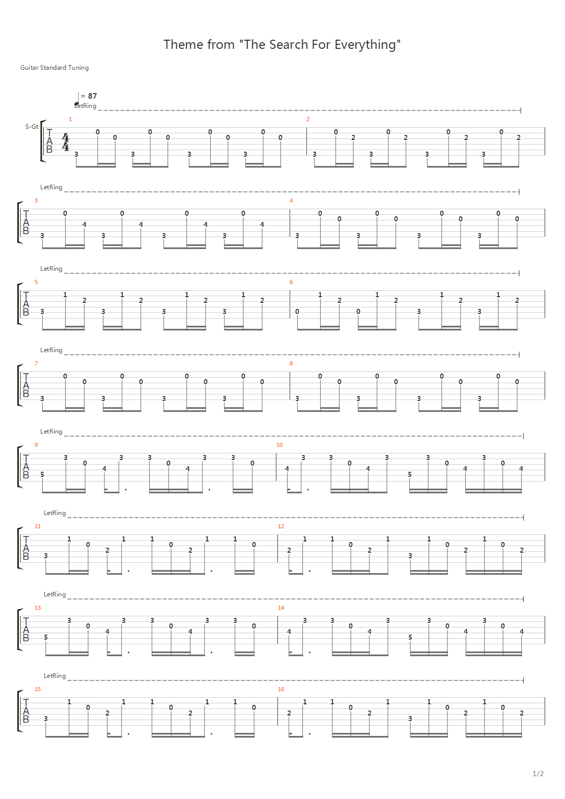 Theme From The Search For Everything吉他谱