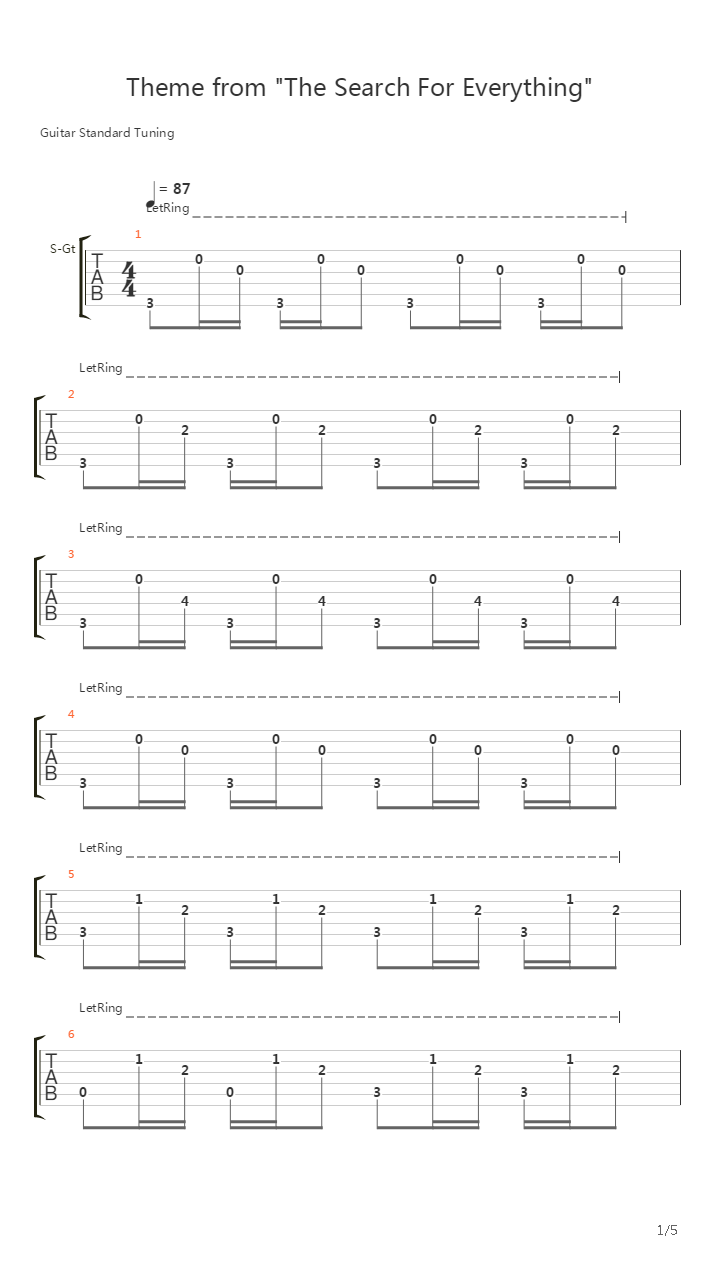 Theme From The Search For Everything吉他谱