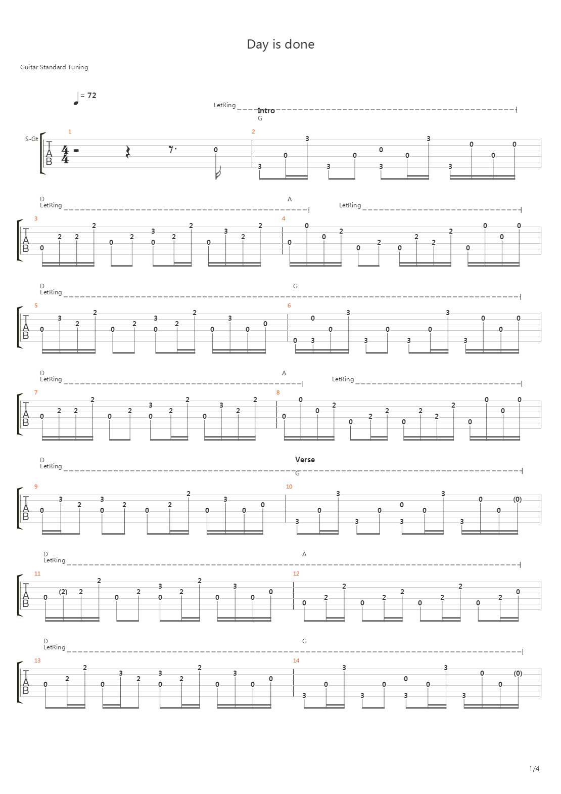 Day Is Done吉他谱