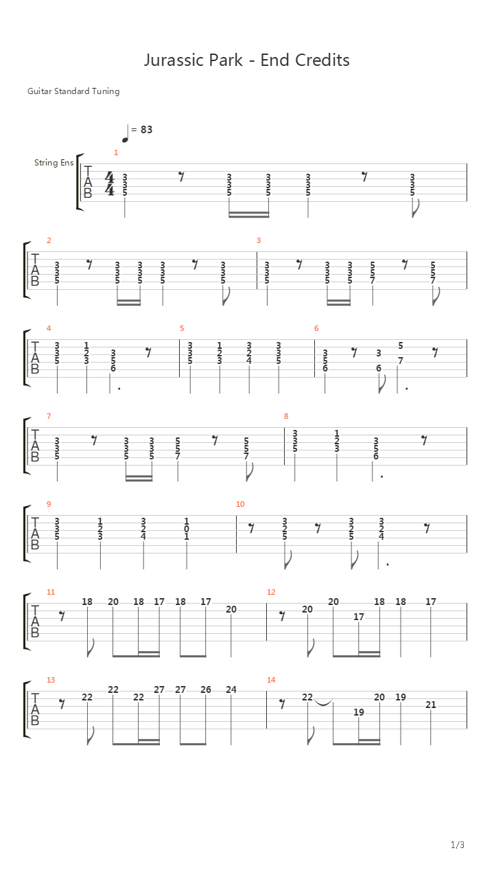 End Credits吉他谱