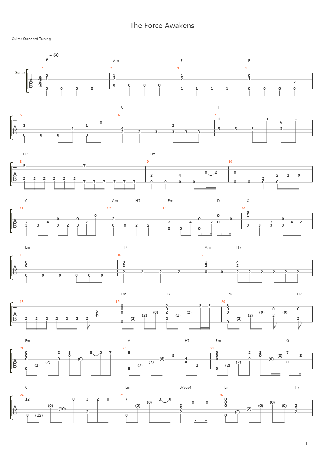 The Force Awakens吉他谱