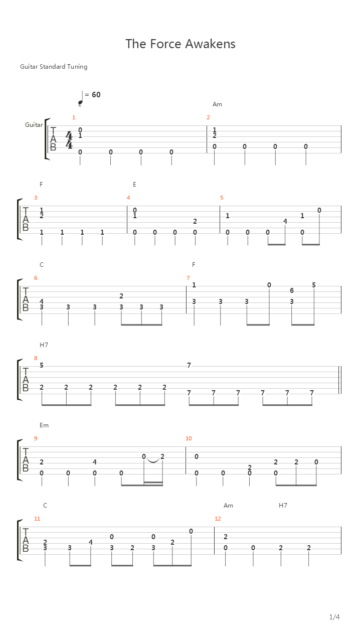 The Force Awakens吉他谱