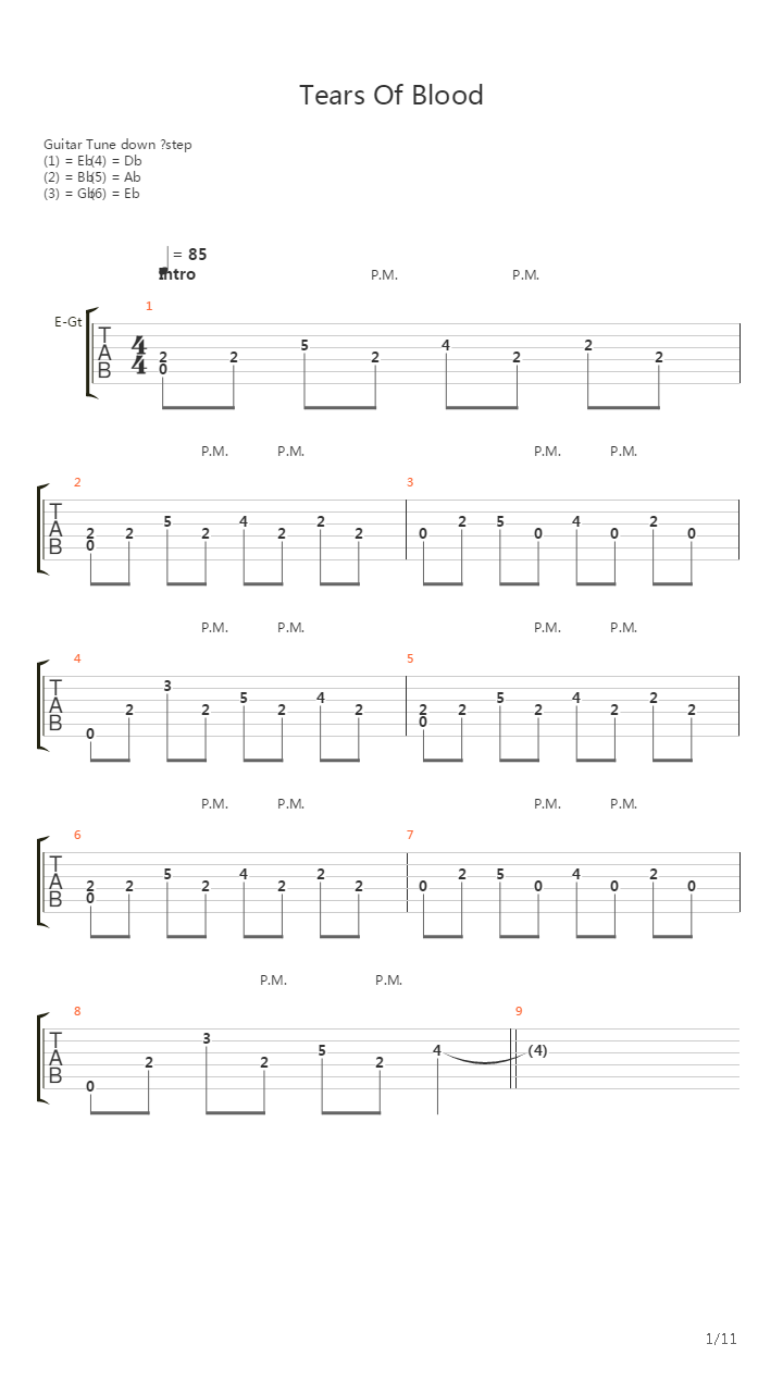 Tears Of Blood吉他谱