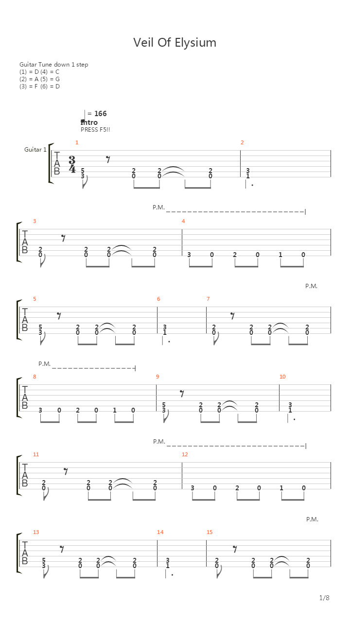 Veil Of Elysium吉他谱