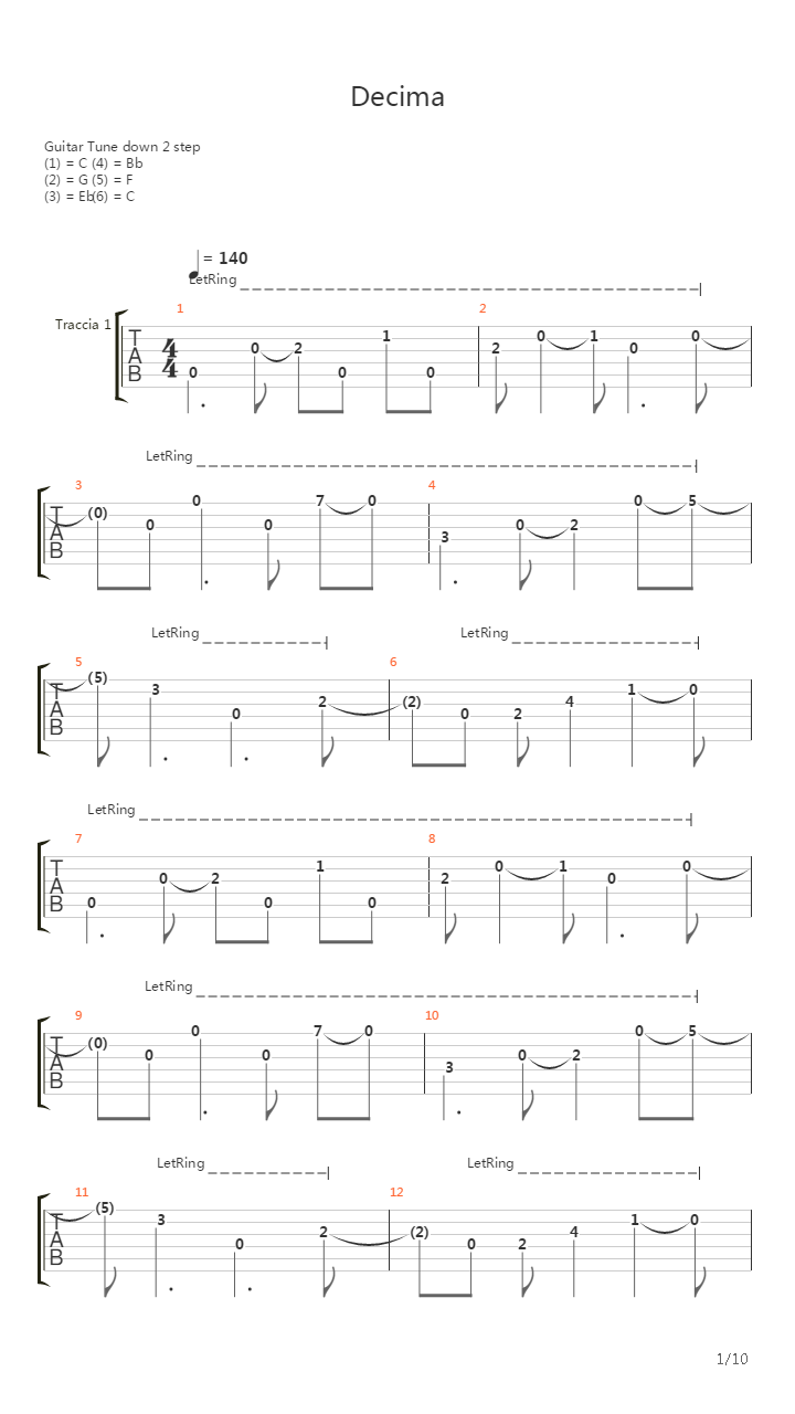 Decima吉他谱