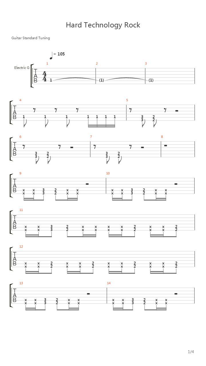 Hard Technology Rock吉他谱