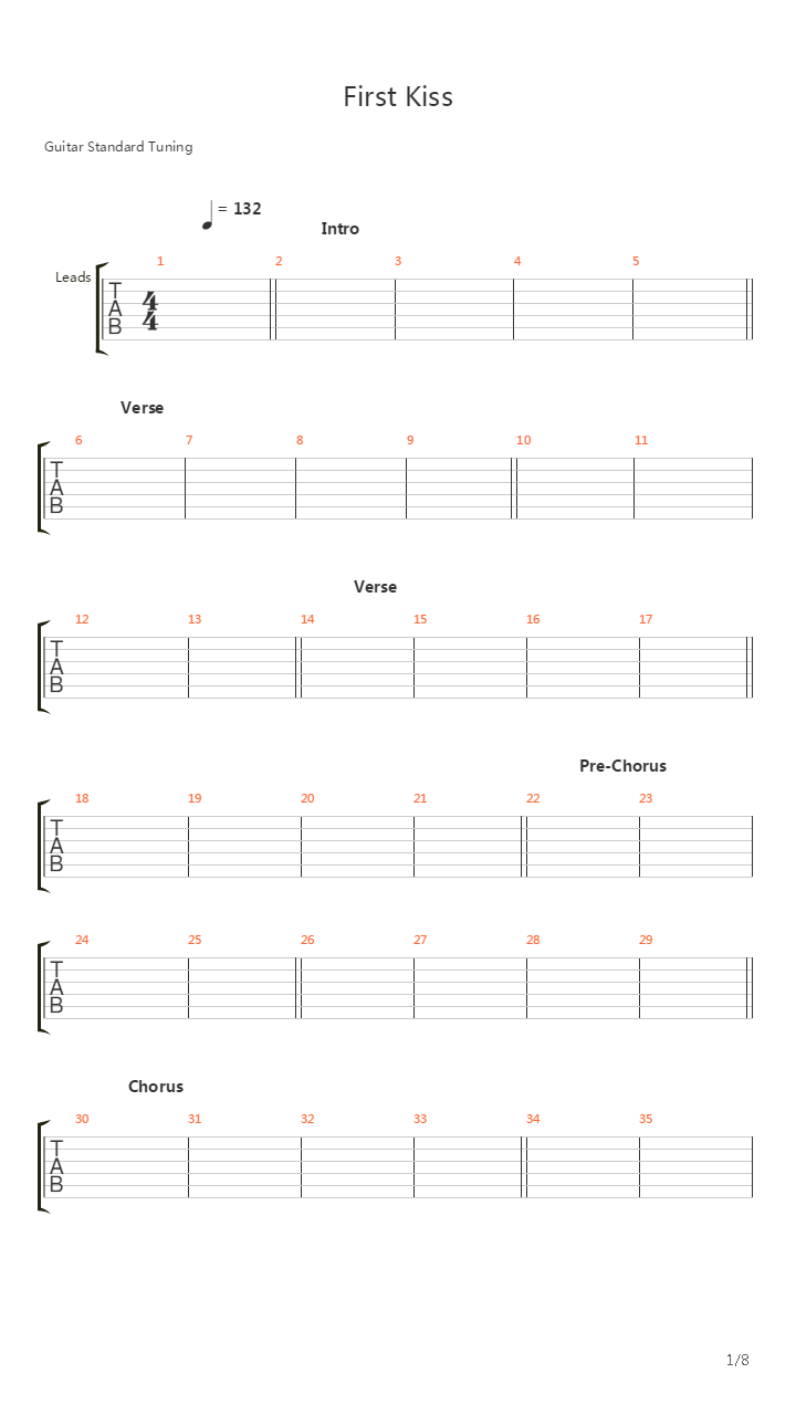 First Kiss吉他谱
