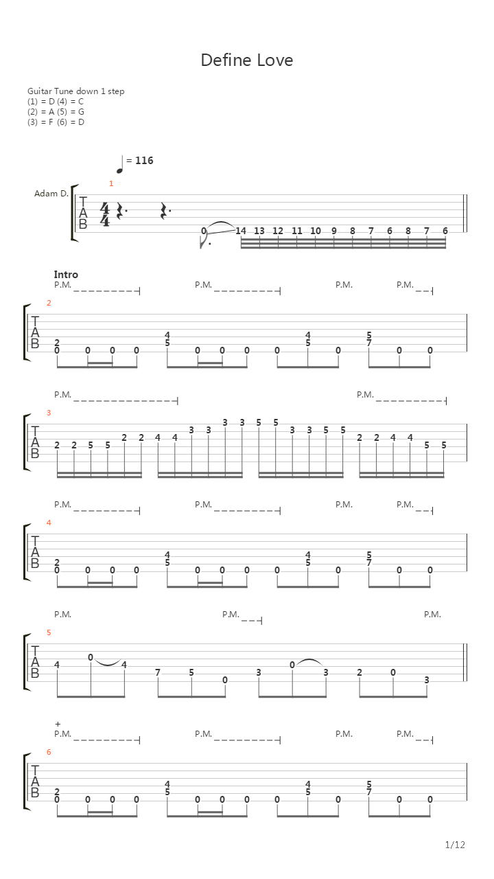 Define Love吉他谱