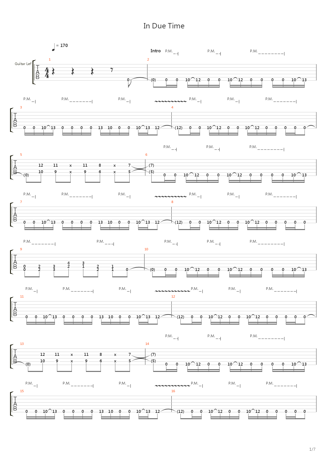 In Due Time吉他谱