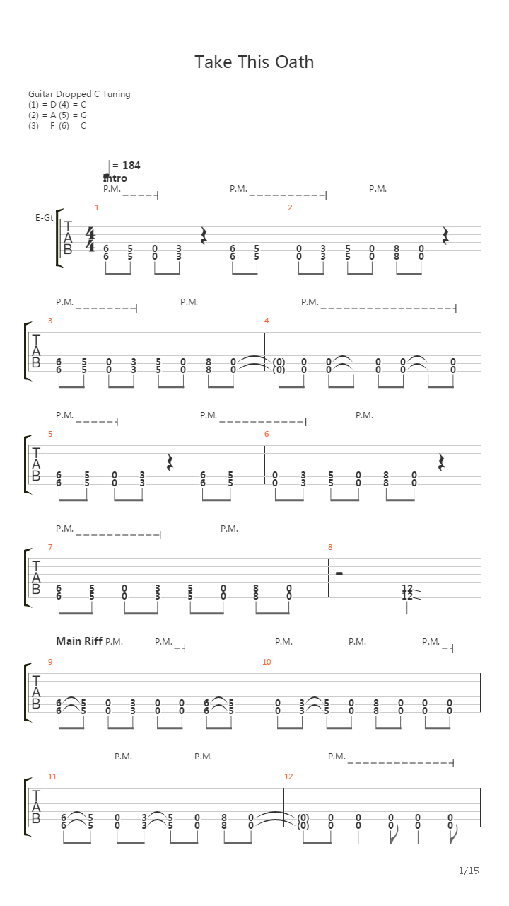 Take This Oath吉他谱