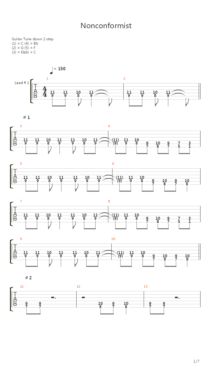 Nonconformist吉他谱