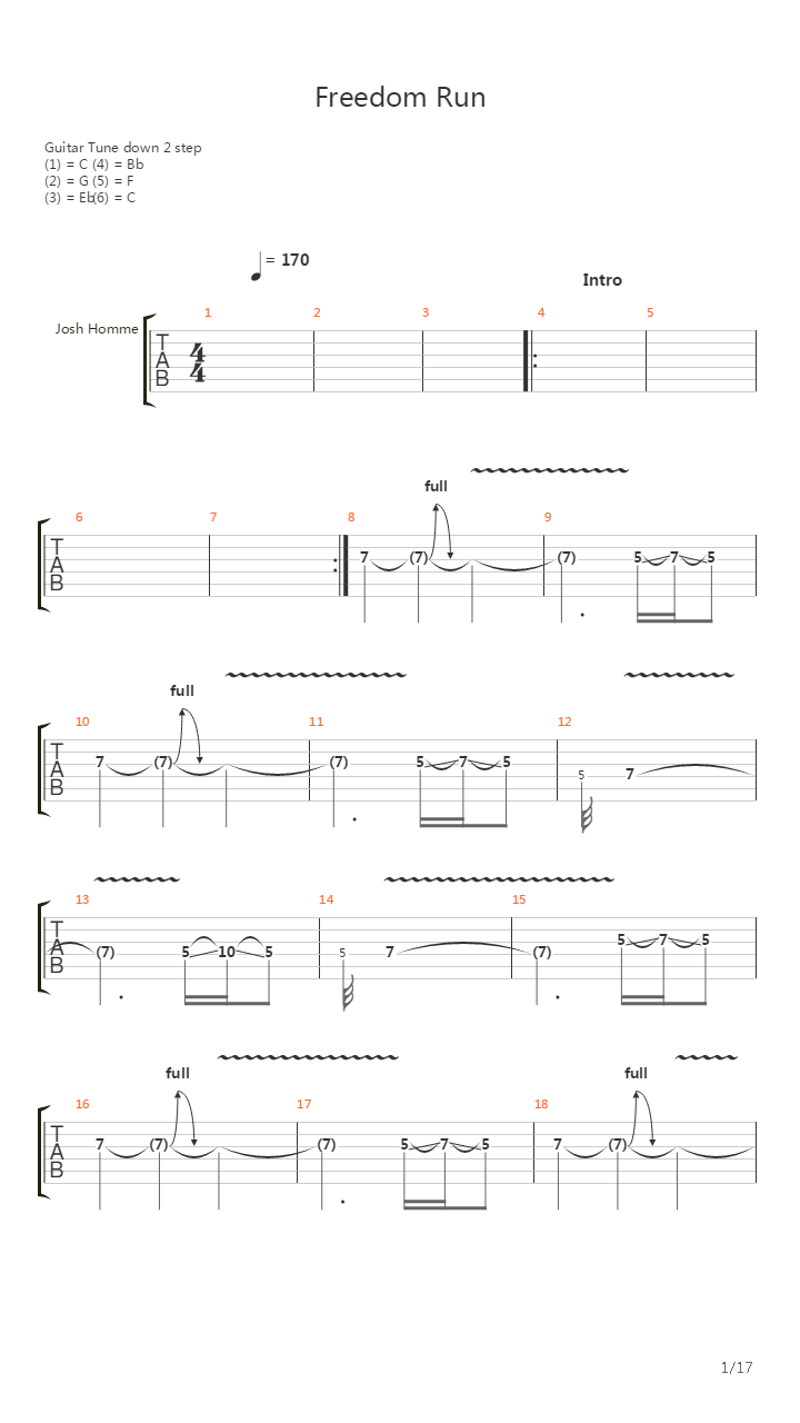 Freedom Run吉他谱