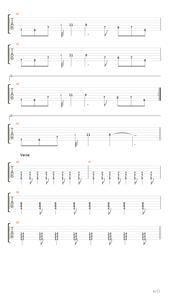 No吉他谱