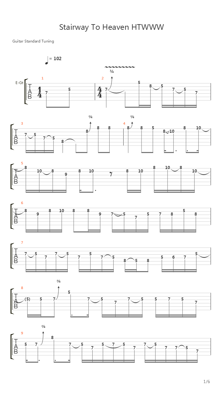 Stairway To Heaven吉他谱