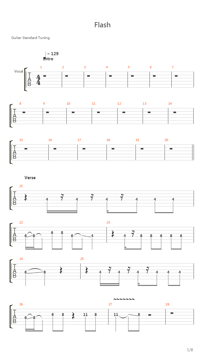 Flash吉他谱