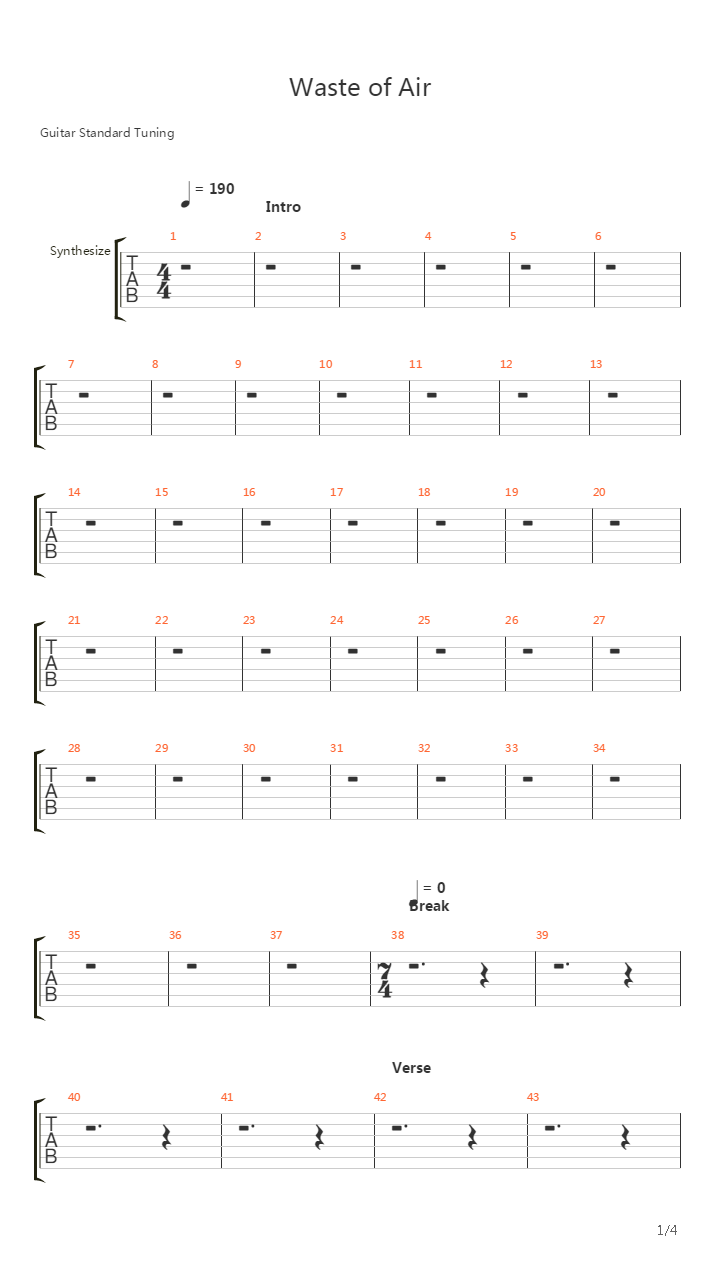 Waste Of Air吉他谱