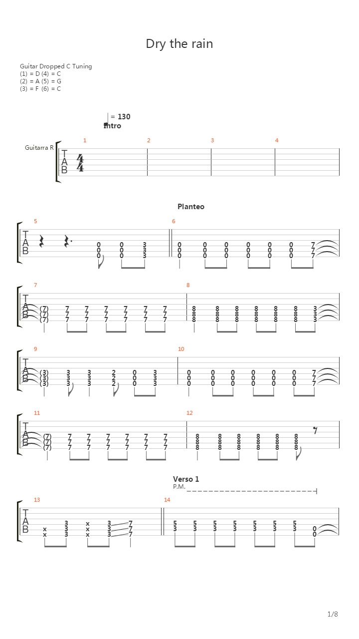 Dry The Rain吉他谱