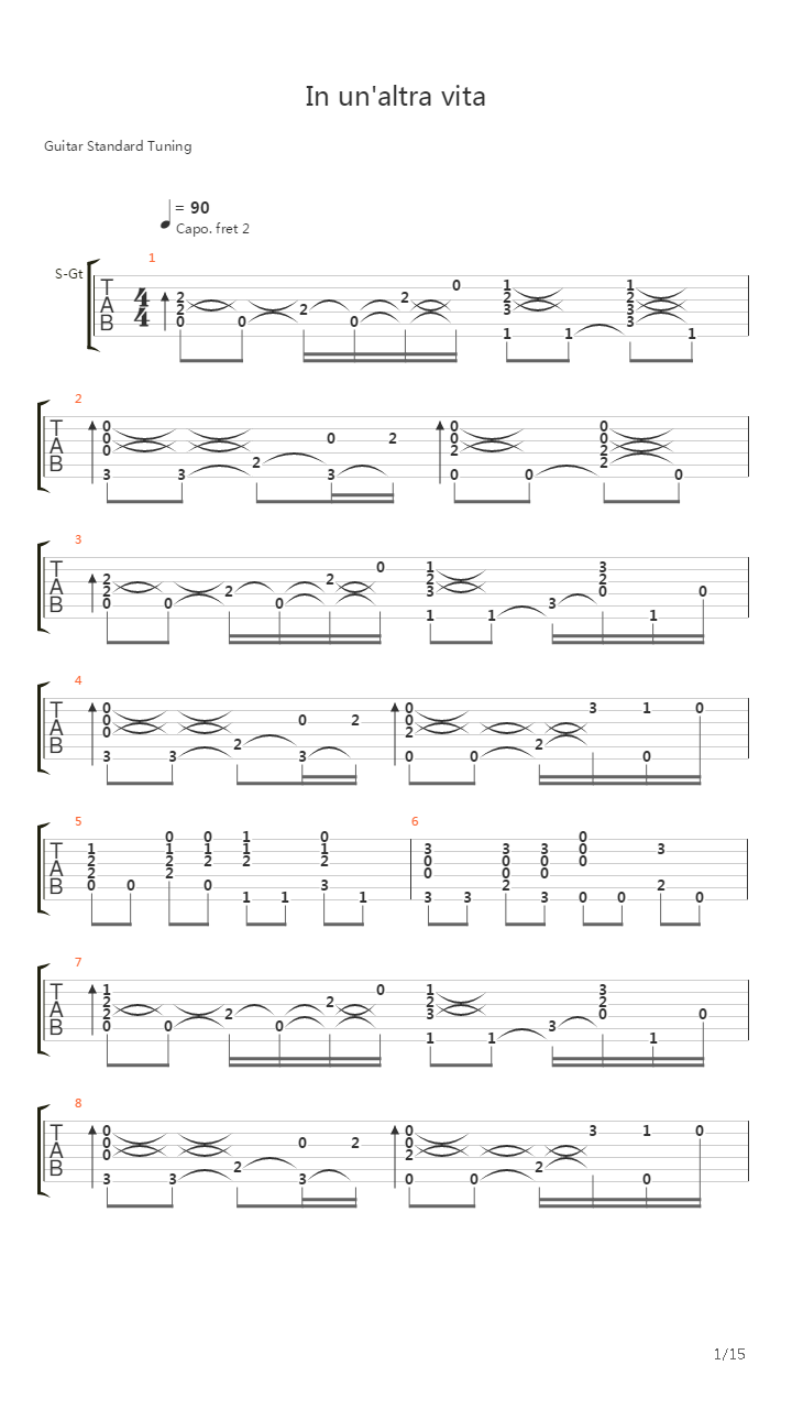 In Unaltra Vita吉他谱