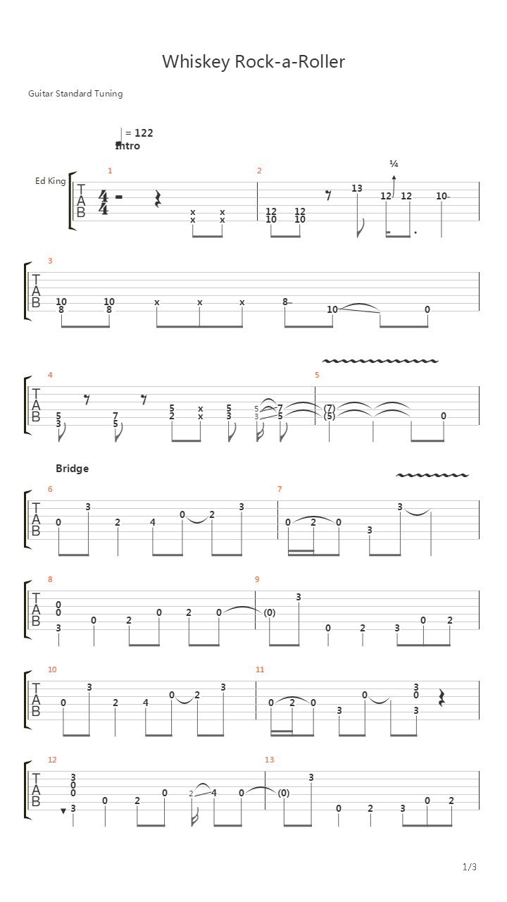 Whiskey Rock A Roller吉他谱