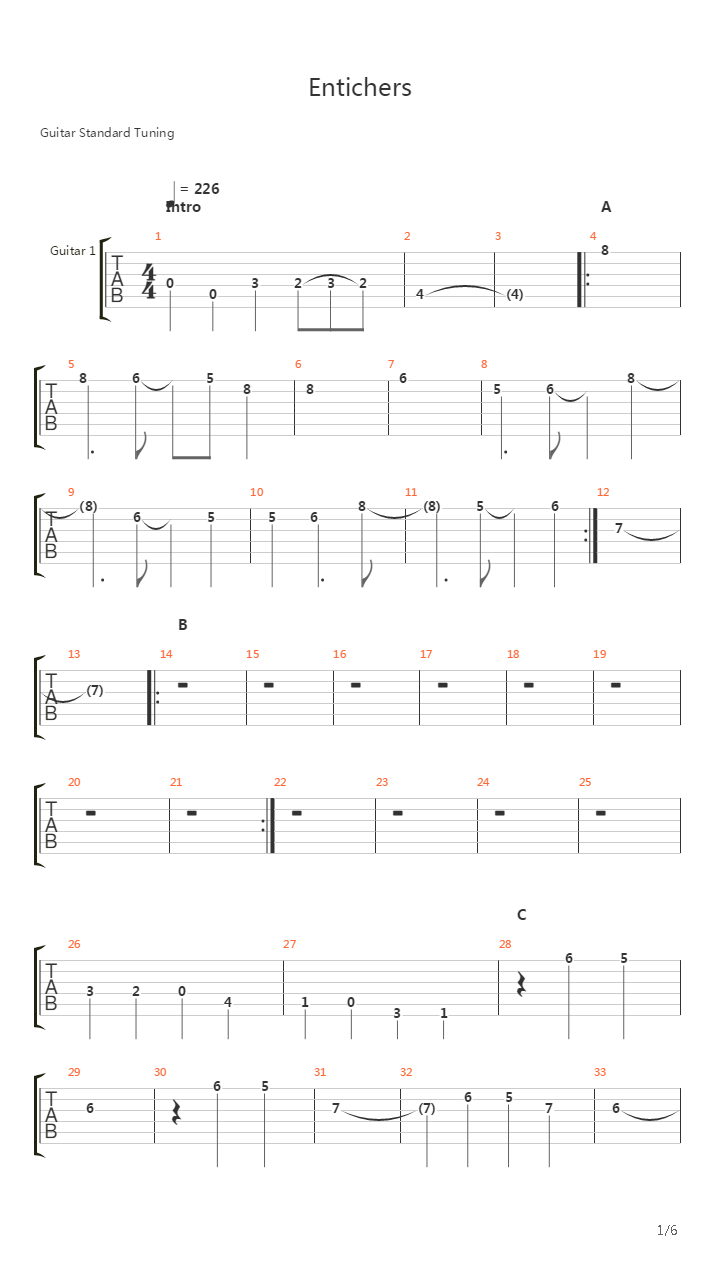 Entichers吉他谱