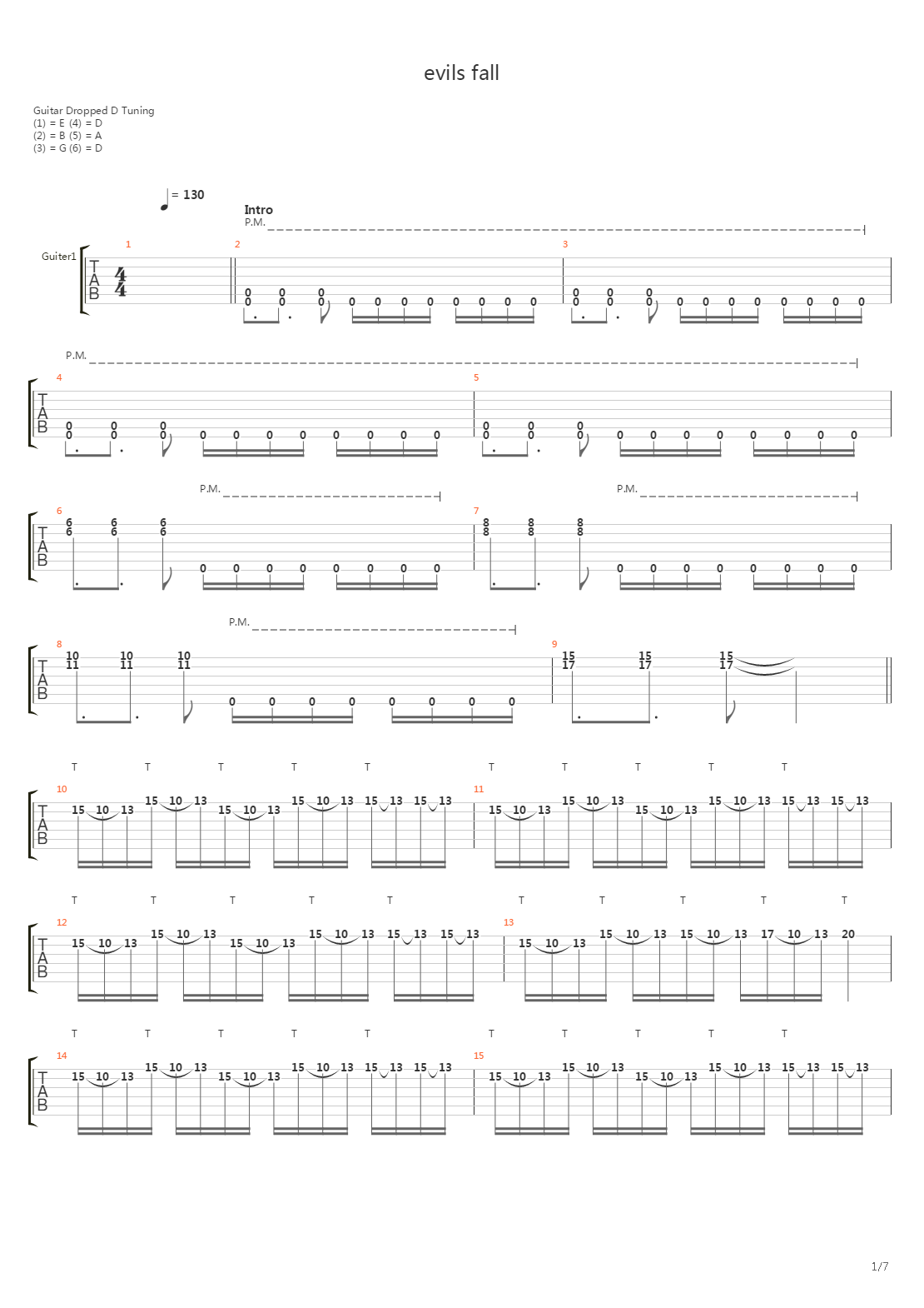 Evils Fall吉他谱