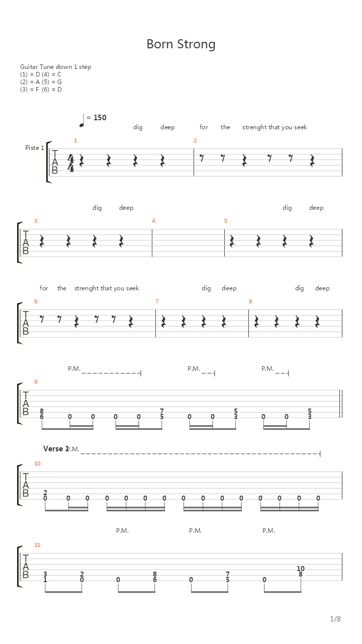 Born Strong吉他谱