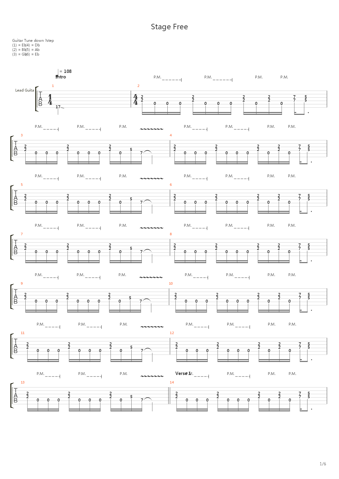 Stage Free吉他谱