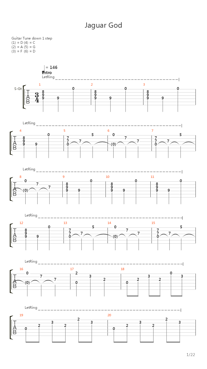 Jaguar God吉他谱