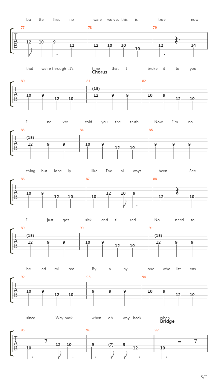 Way Bakk When吉他谱