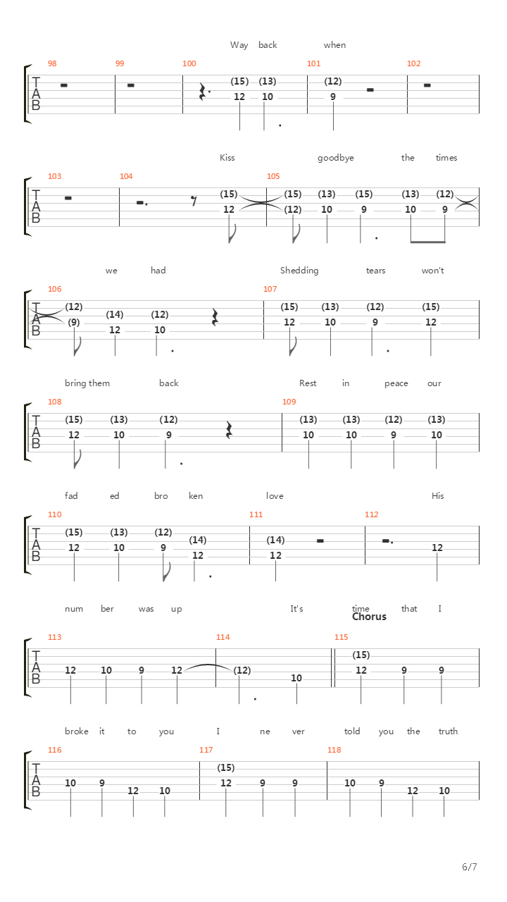 Way Bakk When吉他谱