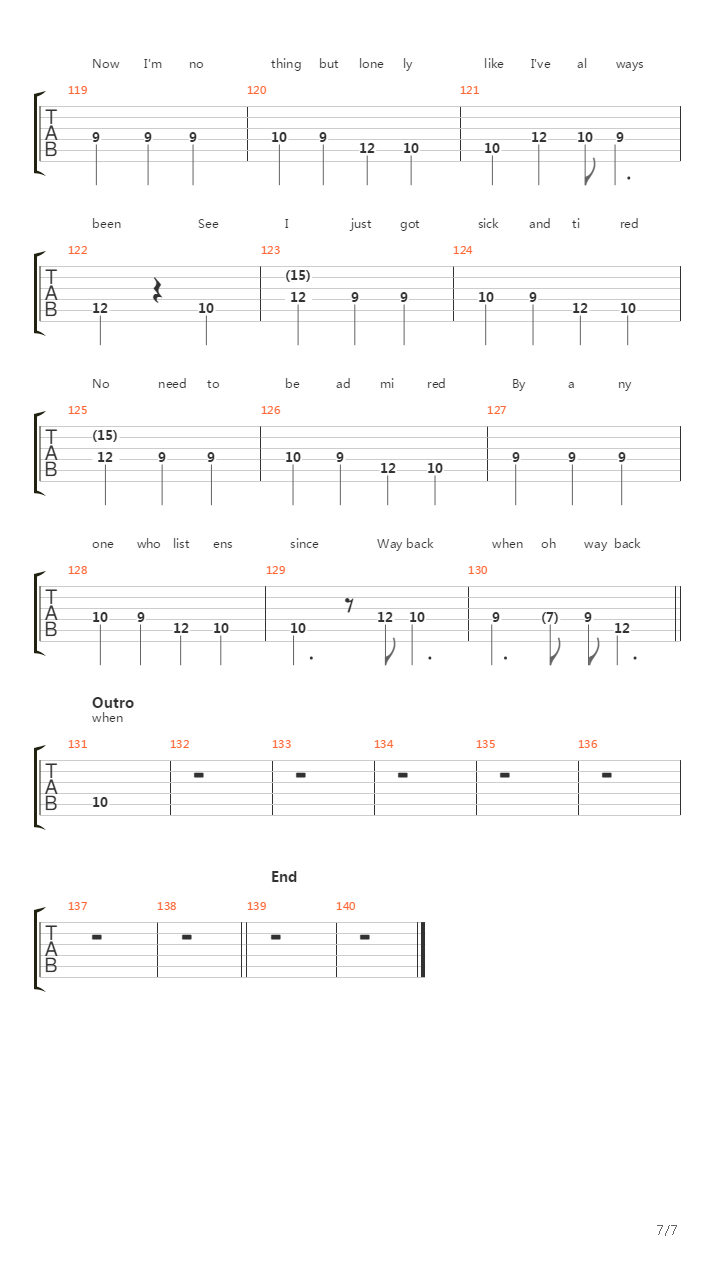Way Bakk When吉他谱
