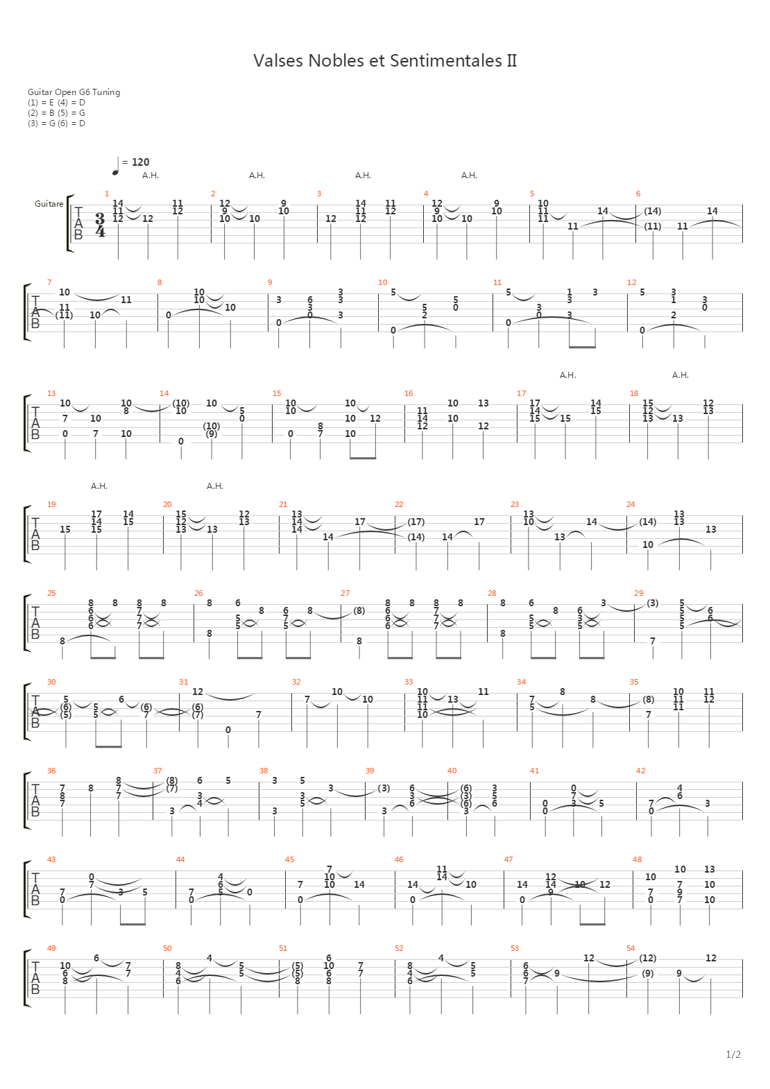 Valses Nobles Et Sentimentales - 2吉他谱