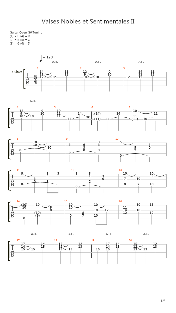 Valses Nobles Et Sentimentales - 2吉他谱