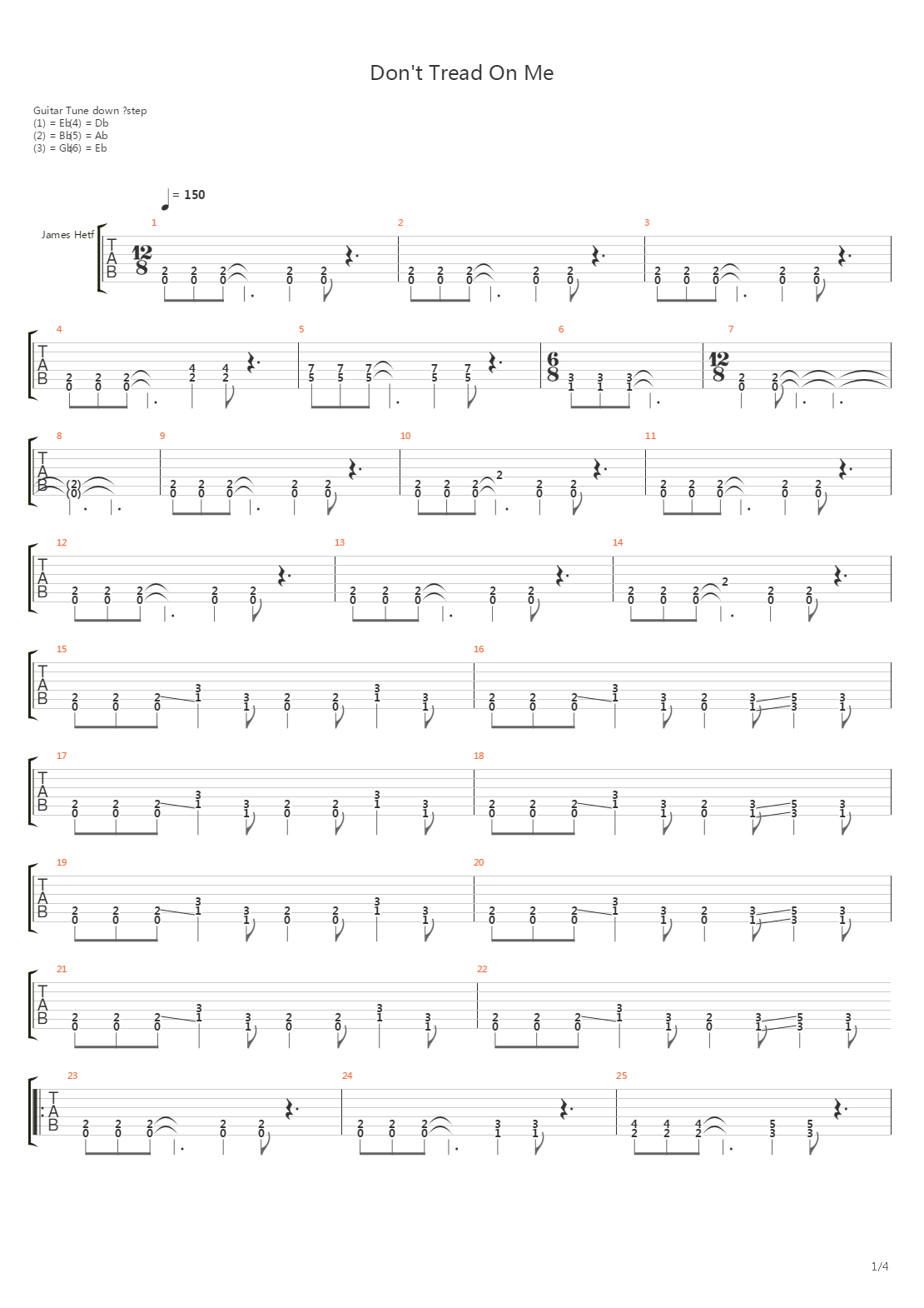 Dont Tread On Me吉他谱