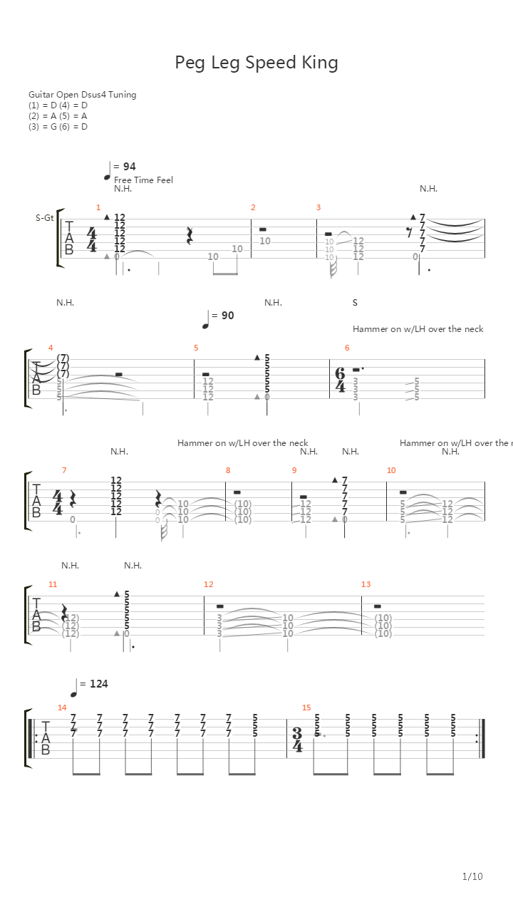 Peg Leg Speed King吉他谱