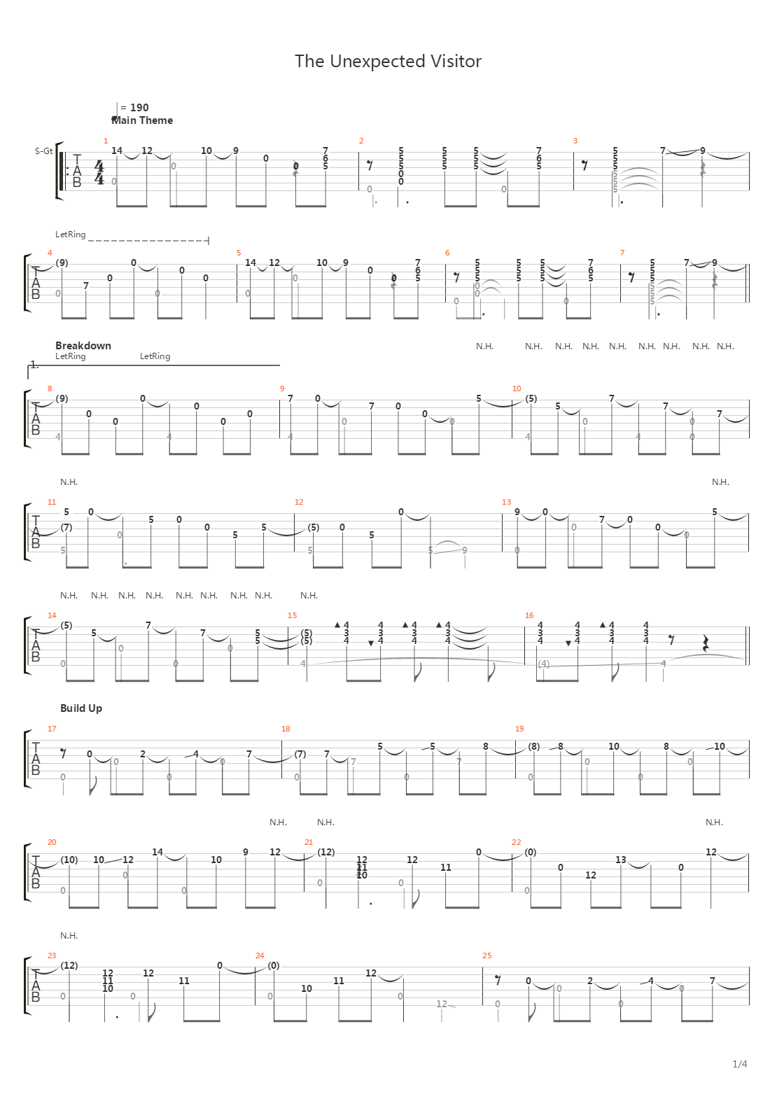 The Unexpected Visitor吉他谱