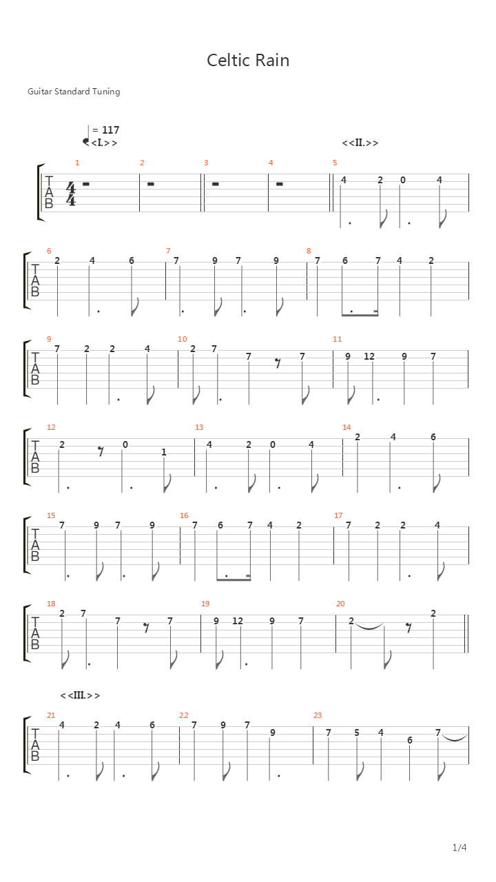 Celtic Rain吉他谱