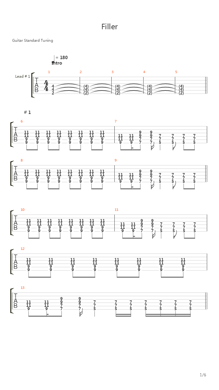 Filler吉他谱