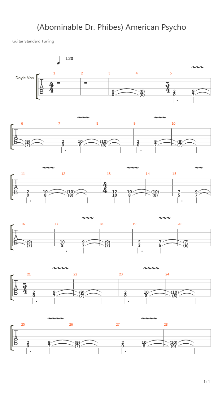 American Psycho吉他谱