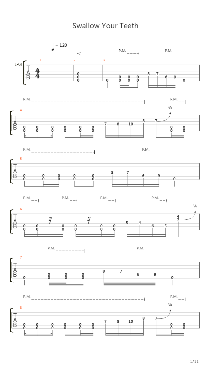Swallow Your Teeth吉他谱