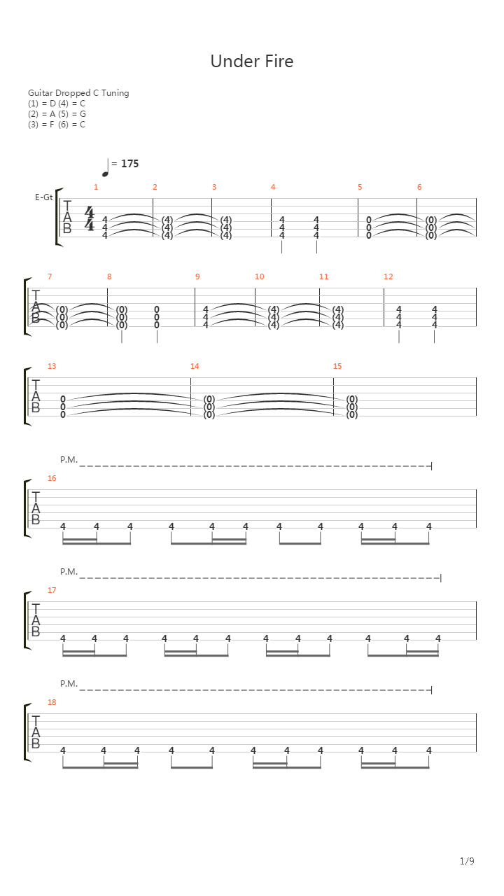 Under Fire吉他谱