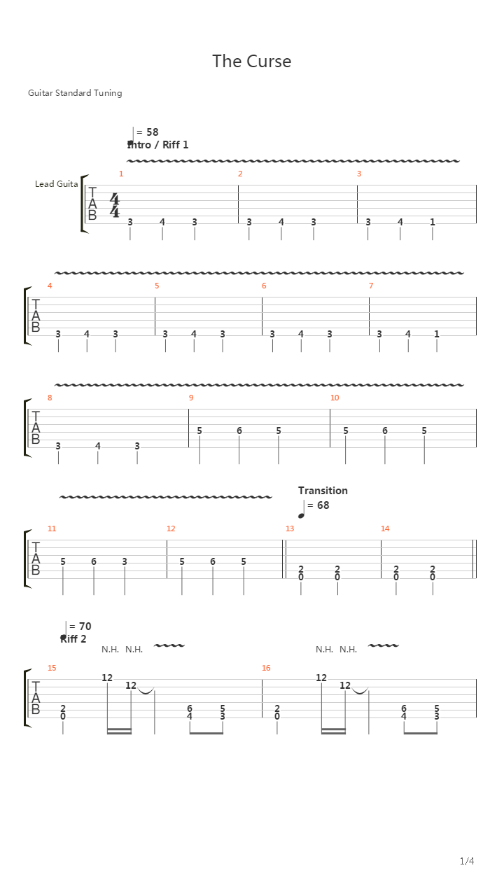 The Curse吉他谱