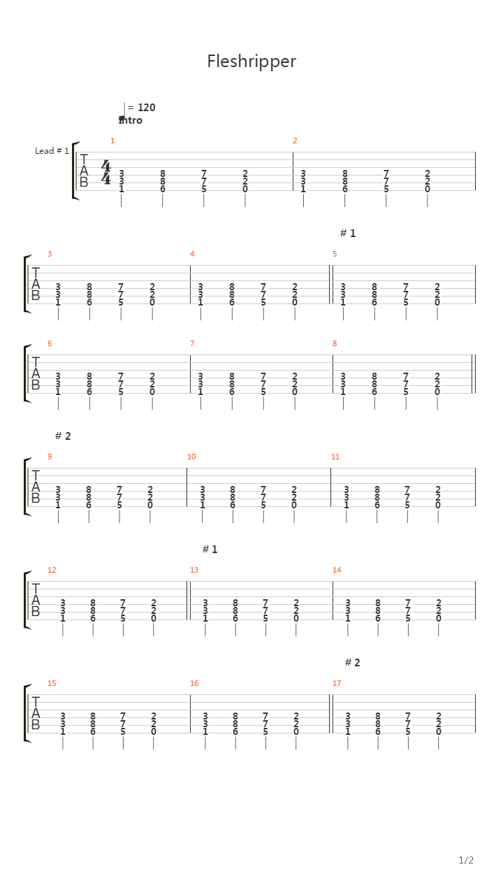 Fleshripper吉他谱