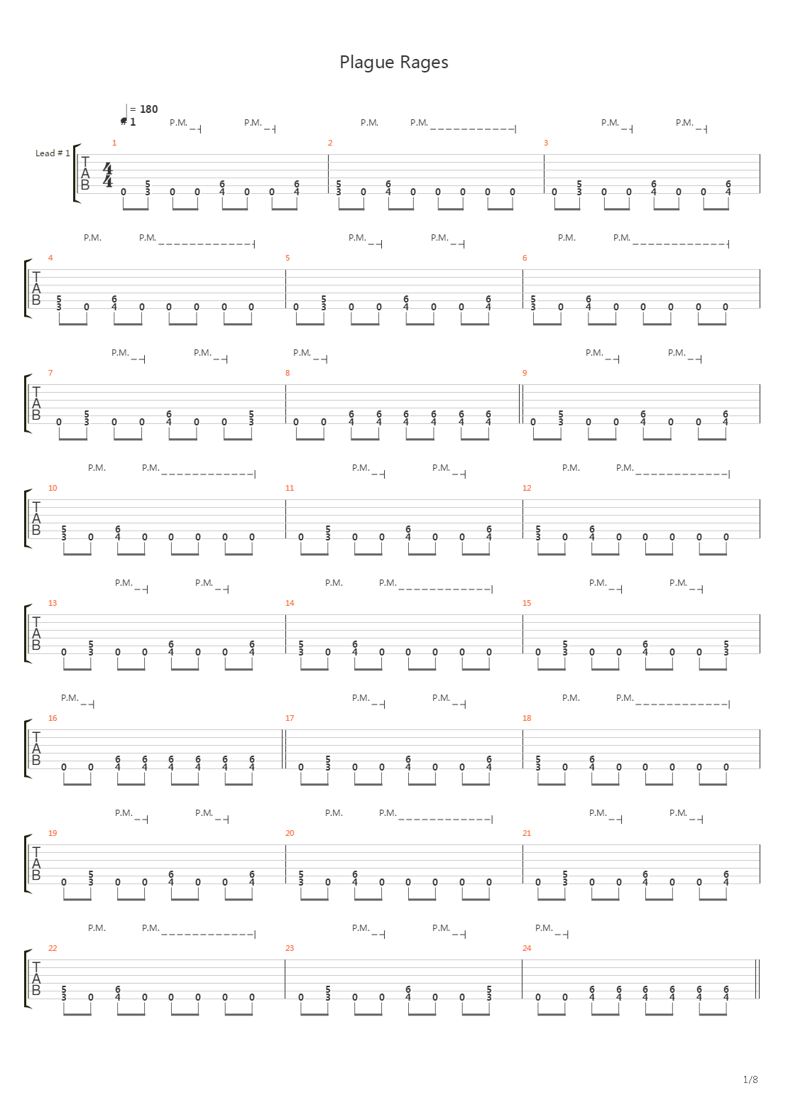 Plague Rages吉他谱