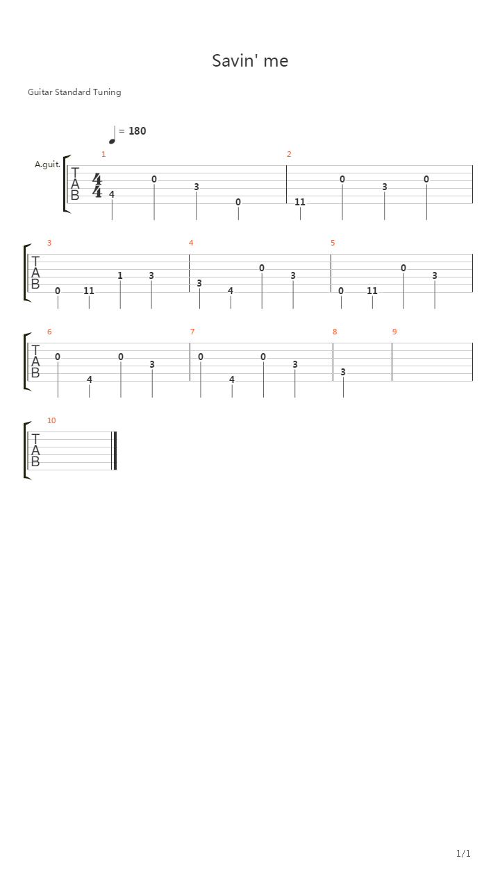 Savin Me吉他谱