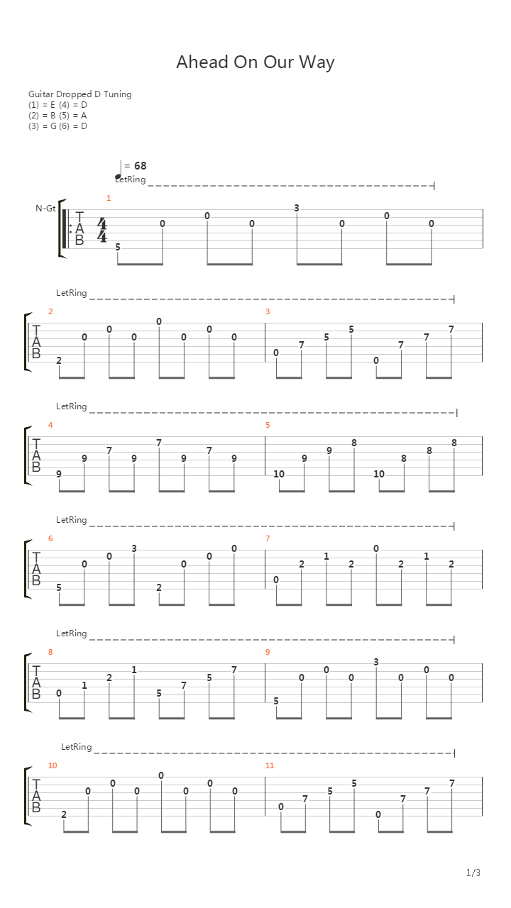Ahead On Our Way吉他谱