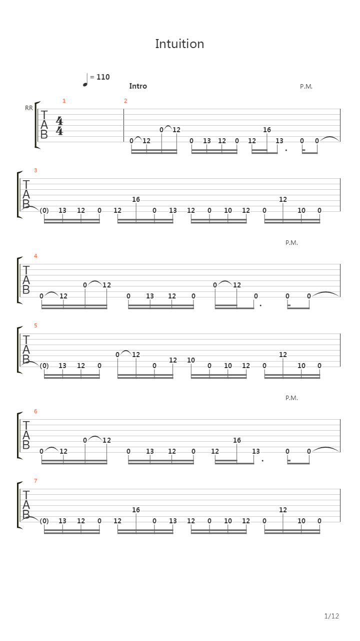 Intuition吉他谱