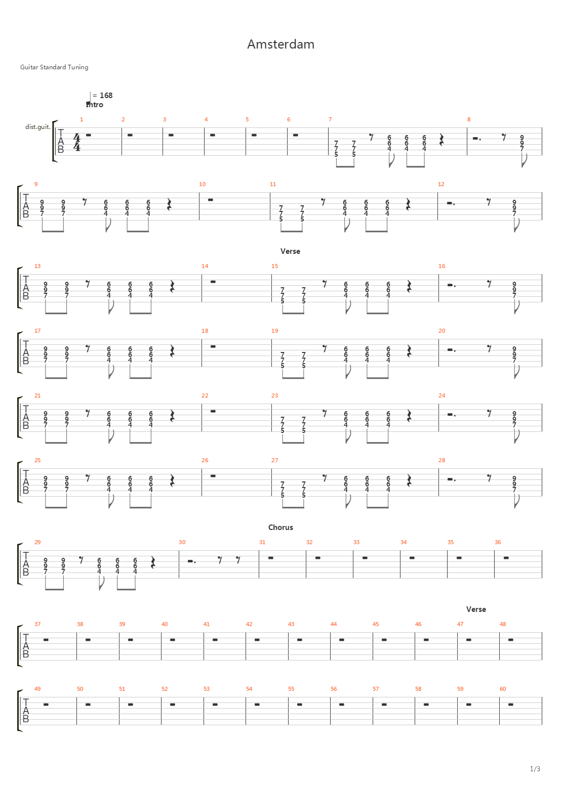 Amsterdam吉他谱